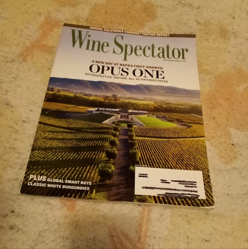 Wine Spectator Magazine Opus One Retrospective Tasting November 15 2025